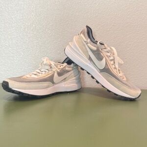 Nike Women's Cream and Gray Sneakers